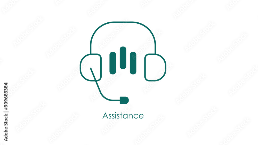 Assistance Vector Icon for Support and Help Services Assistance Vector Icon for Support and Help Services