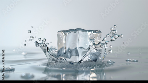 Crystal clear ice cube with...