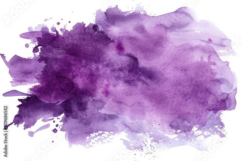 Abstract watercolor brush splash, purple violet color, grunge texture, pastel watercolor painting element