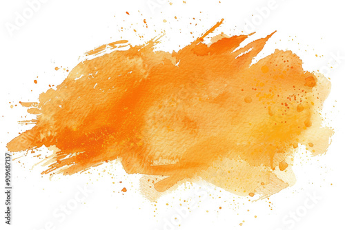 Wallpaper Mural Abstract watercolor brush splash, orange color, grunge texture, pastel watercolor painting element Torontodigital.ca