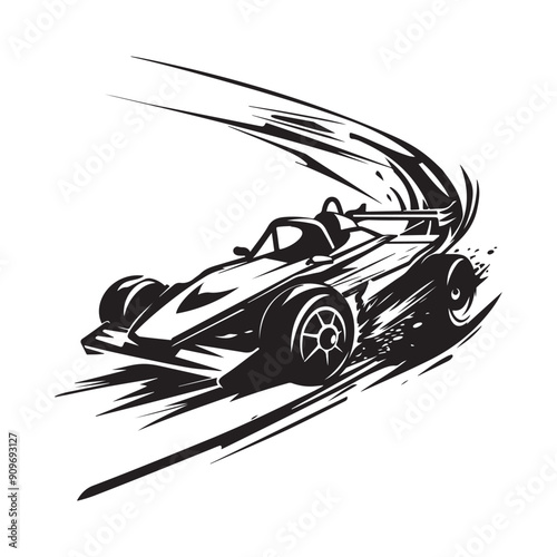 Tamiya 4wd Race Stock Vector.  speed racer tamiya toys car design vector