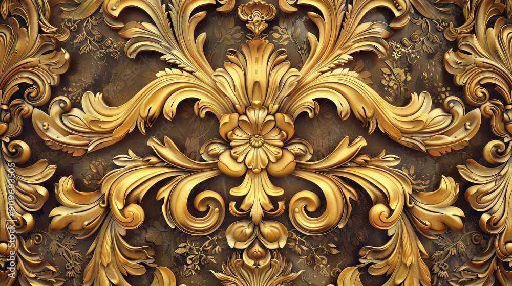 Ornate golden pattern with intricate details, evoking a sense of luxury and craftsmanship in design themes. Ornate golden pattern with intricate details, evoking a sense of luxury and craftsmanship in design themes.