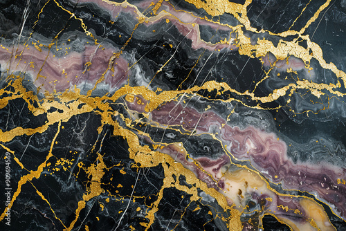 Abstract Golden Waves on White Black Gold Watercolor Marbled Distorted. Marble ink abstract art abstract background. Imitation of marble stone cut