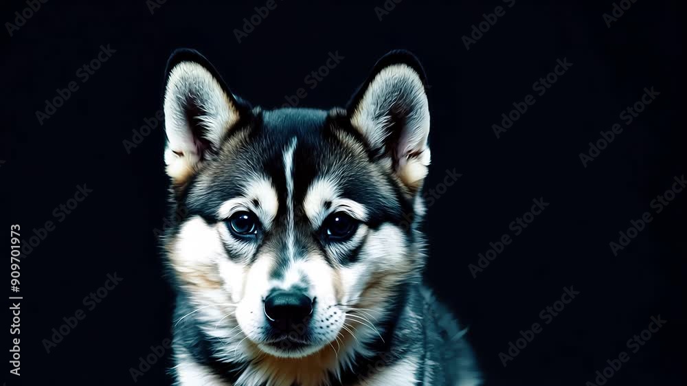 cute baby husky. generative ai cute baby husky. generative ai