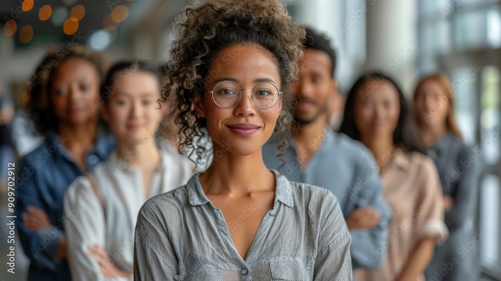 A diverse group of people of different ages and backgrounds smiling together in a bright A diverse group of people of different ages and backgrounds smiling together in a bright