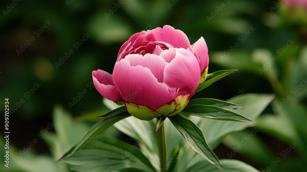 Lush and Detailed Peony Flower Blooming Majestically in a Garden Lush and Detailed Peony Flower Blooming Majestically in a Garden