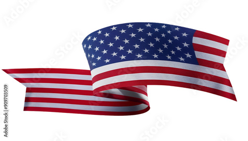 united states of america flag on transparent background