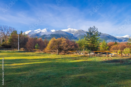 Autumn landscape in Bansko, Bulgaria