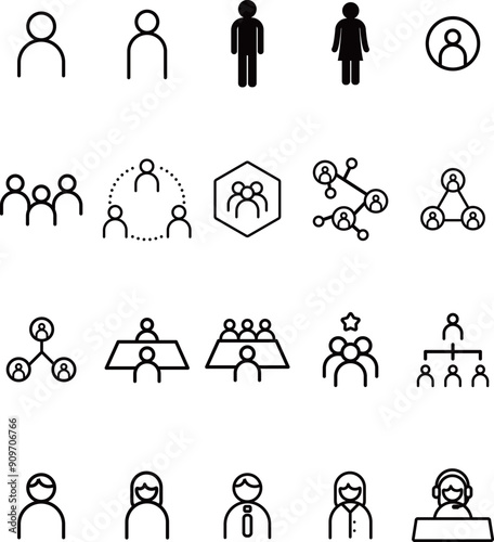 人物のアイコンセット素材