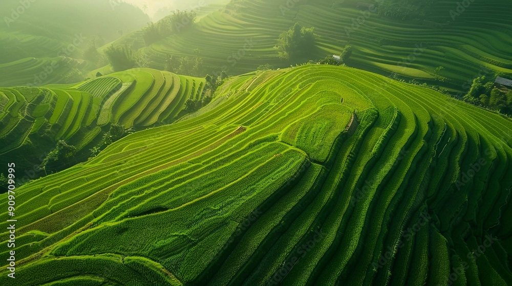 Lush Terraced Rice Fields Lush Terraced Rice Fields