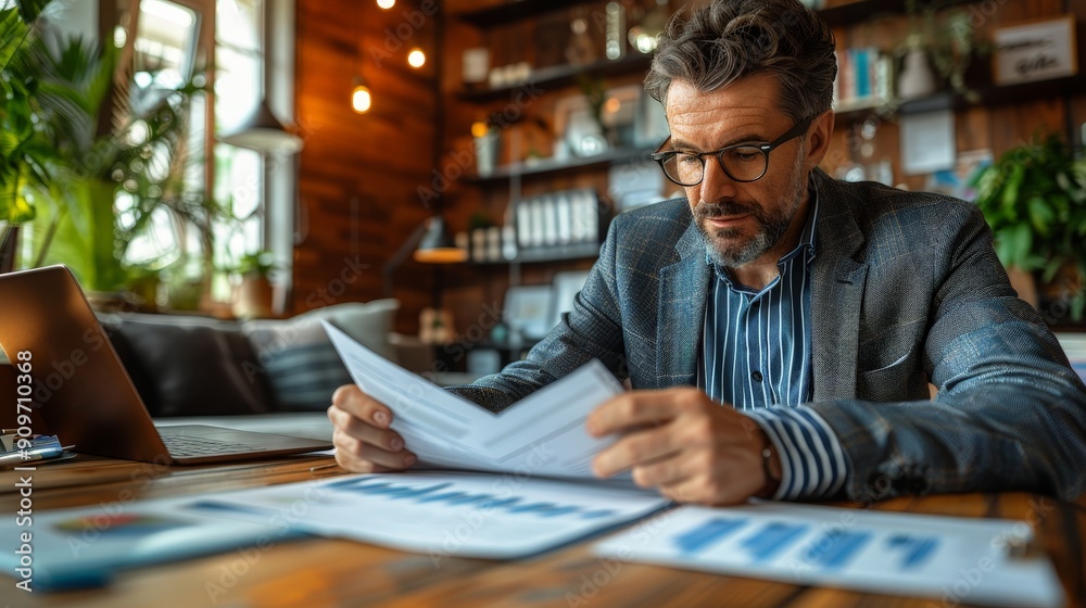 A financial advisor consulting with a client, reviewing portfolio documents and charts, modern office setting, natural light from large windows A financial advisor consulting with a client, reviewing portfolio documents and charts, modern office setting, natural light from large windows
