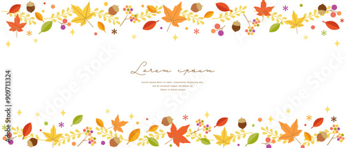 autumn leaves frame vector design 