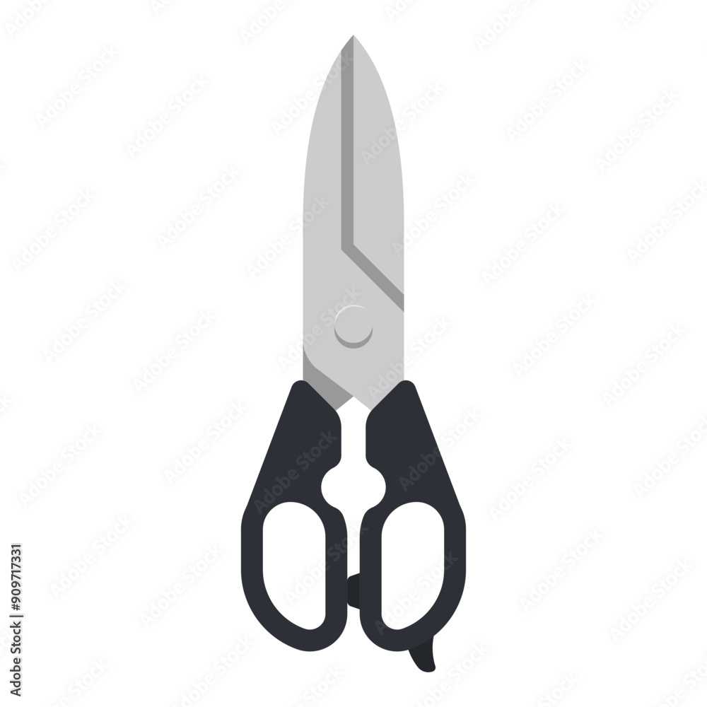 Kitchen scissors vector cartoon illustration isolated on a white background. Kitchen scissors vector cartoon illustration isolated on a white background.