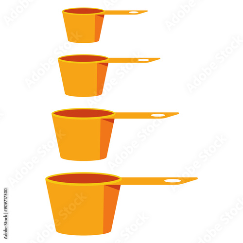 Measuring cups vector cartoon illustration isolated on a white background.