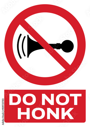 ISO prohibition safety signs_do not honk tex variation portrait size a4/a3/a2/a1