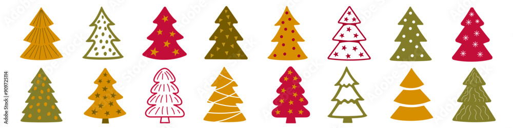 Obraz premium Pine icon. Pine icon set. Christmas decoration.
