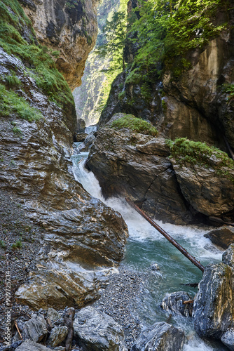 Liechtenstein gorge and river. Hanging corridor. Salzburg region. Austria photo