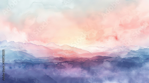 Soft Pastel Watercolor Texture Gentle Washes of Soft Background AI Generative