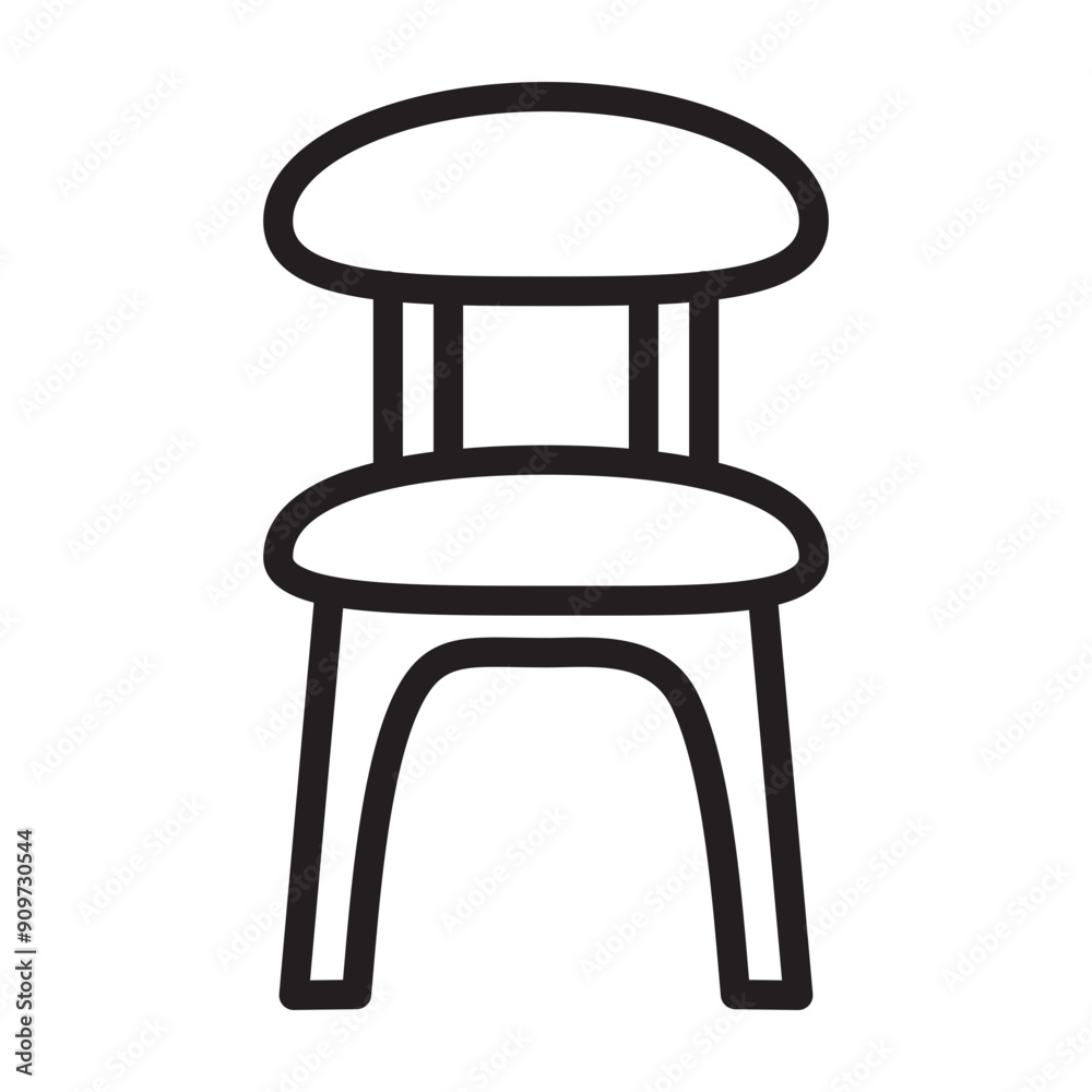 Dinning Chair Vector Line Icon Design Dinning Chair Vector Line Icon Design