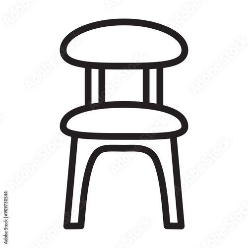 Dinning Chair Vector Line Icon Design