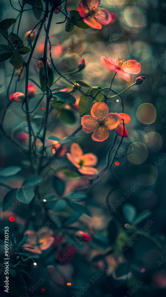 Rose Vine Tunnel with Glowing Wildflowers Rose Vine Tunnel with Glowing Wildflowers