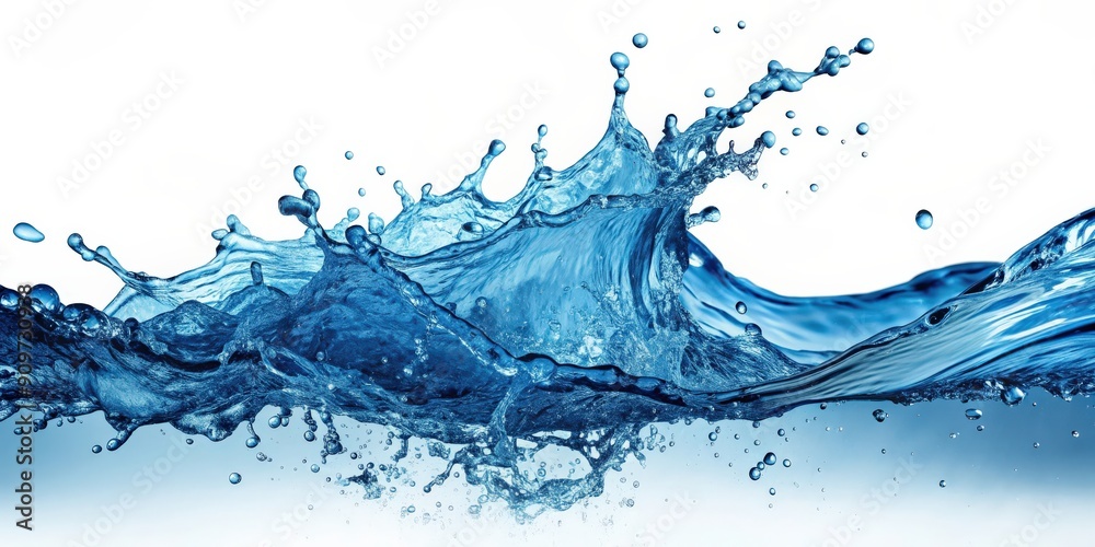 Obraz premium Abstract blue water splashes, abstract, blue, water, splashes, nature, artistic, conceptual, refreshing, vibrant, motion, flow