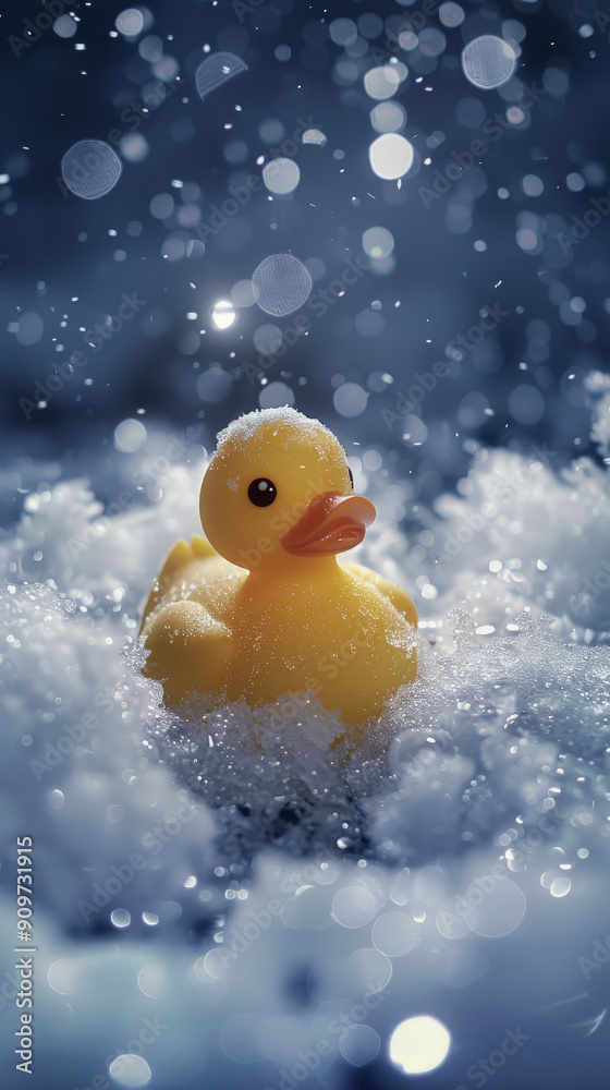 Yellow Duck Light Toy on Glacier Yellow Duck Light Toy on Glacier