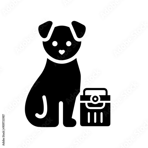 Pets glyph solid icon clip art flat design