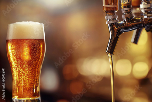 Beer banner with a draft tap and empty space for custom text.