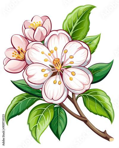 apple blossom flower vector colorful t-shirt design,apple blossom flower transparent background printable svg design