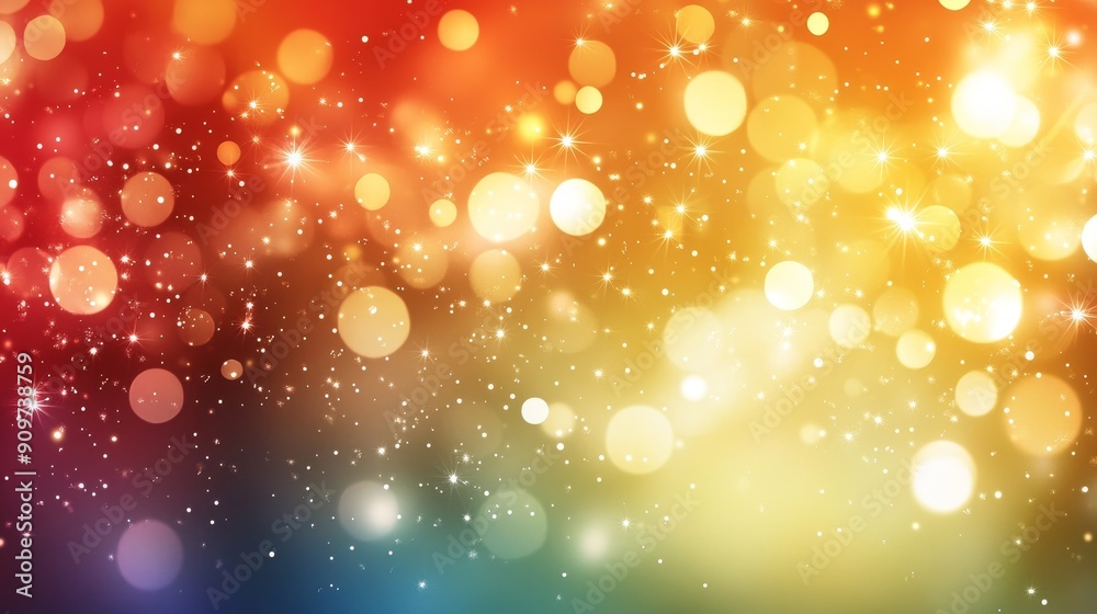 Obraz premium Colorful, sparkling bokeh lights with gradient background