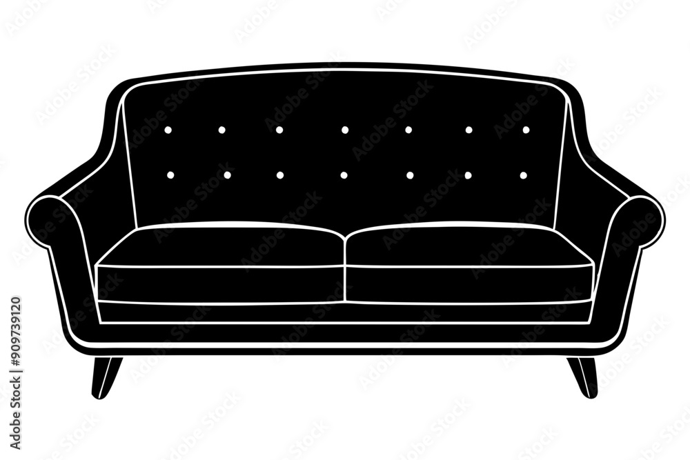 Sofa vector silhouette, Couch sofa furniture icon
Sofa vector silhouette, Couch sofa furniture icon