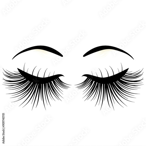 Stylish black eyelashes illustration