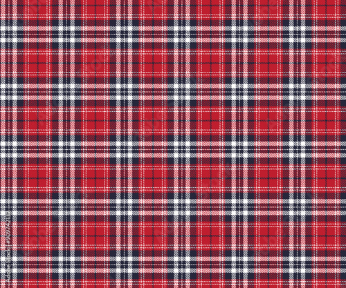 Plaid pattern, red, navy blue, white, seamless for textiles and designing clothing, skirts, pants, aprons, tablecloths, blankets or decorative fabrics. Vector illustration.