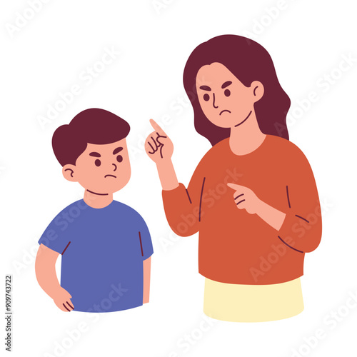 Young Mother Scolding Her Child