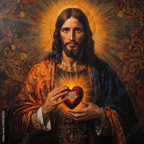 painting of the sacred heart of Jesus Christ