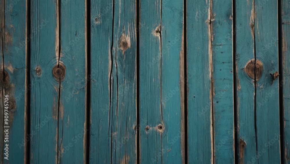 Fototapeta premium vintage beach wood background - old blue color wooden plank.