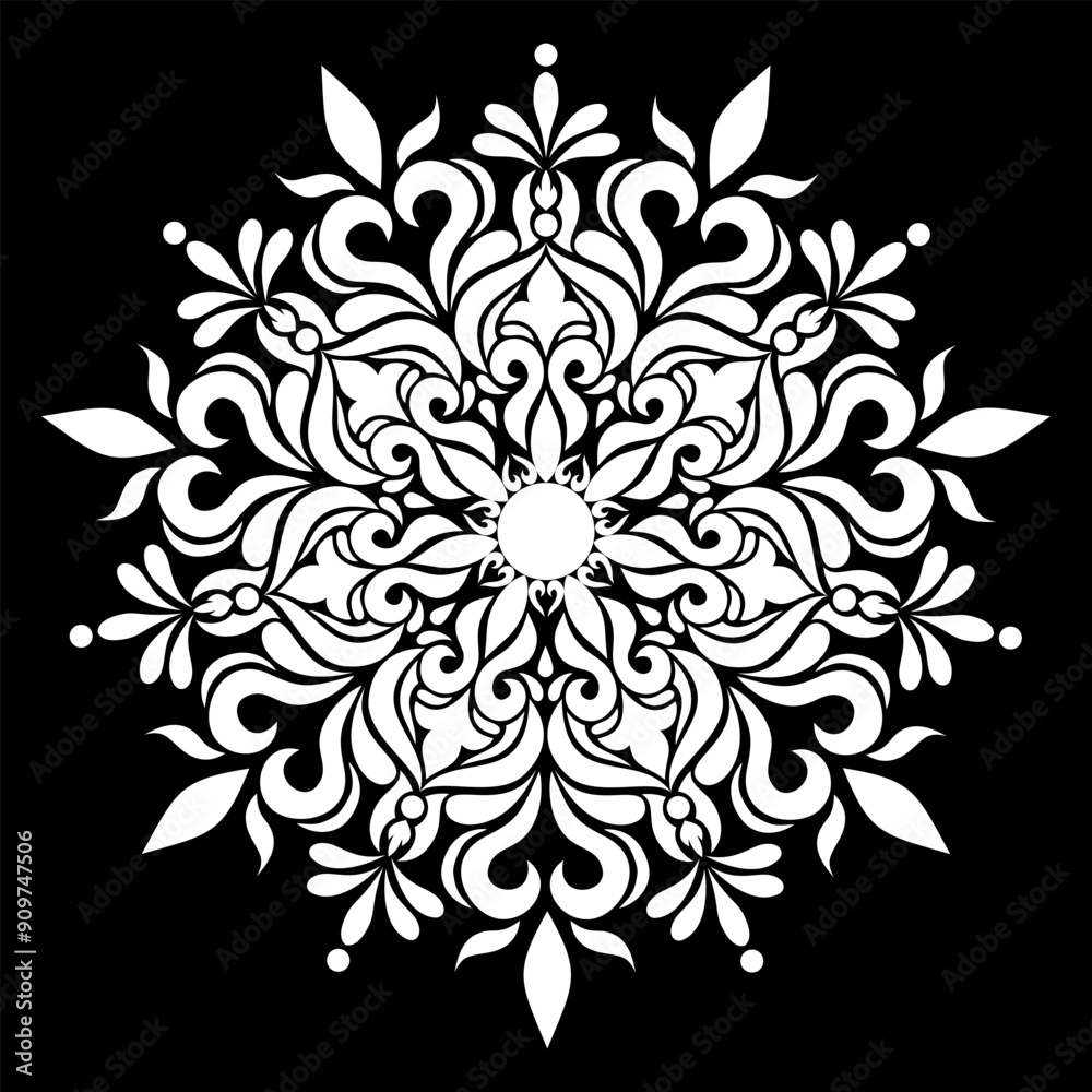 Vector mandala floral patterns with black background,hand draw circle ornament. Vector mandala floral patterns with black background,hand draw circle ornament.