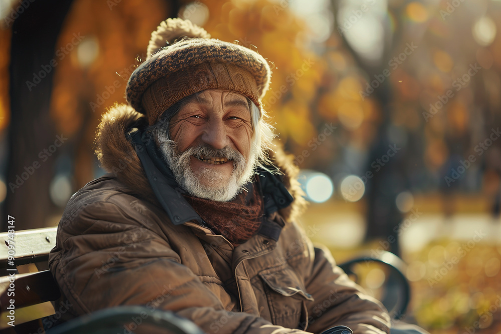 Smiling homeless man Smiling homeless man