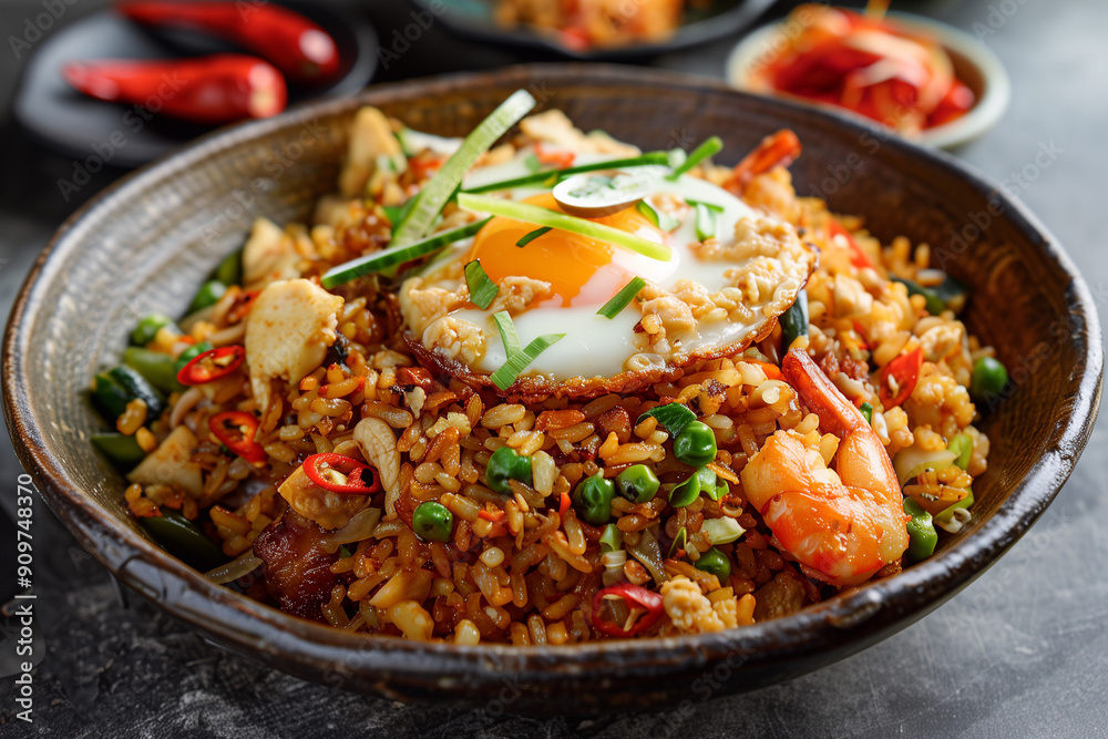 Nasi goreng - indonesian fried rice. Nasi goreng - indonesian fried rice.