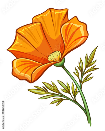 california poppy flower vector colorful t-shirt design,california poppy flower transparent background printable svg design