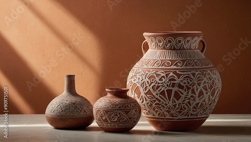 marajoara terracotta Brazilian verso vase