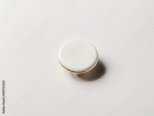 white pin badge Mockup on white background