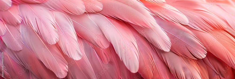Pink Feathers Background, Flamingo Plume Pattern, Wings Feather Texture with Copy Space Pink Feathers Background, Flamingo Plume Pattern, Wings Feather Texture with Copy Space