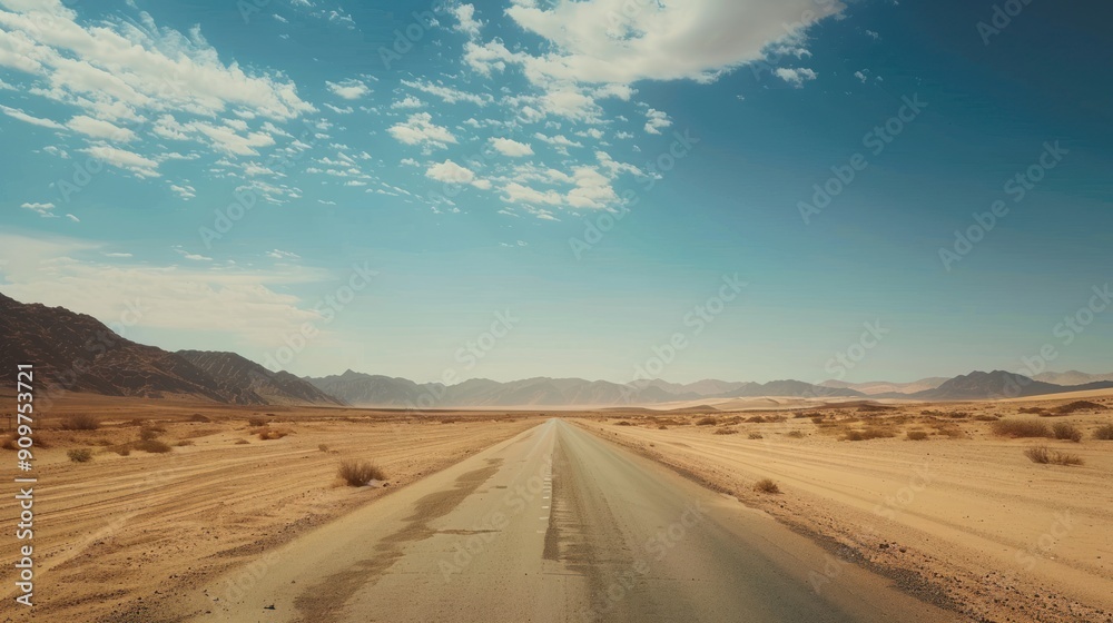 Endless Road Through the Desert Endless Road Through the Desert