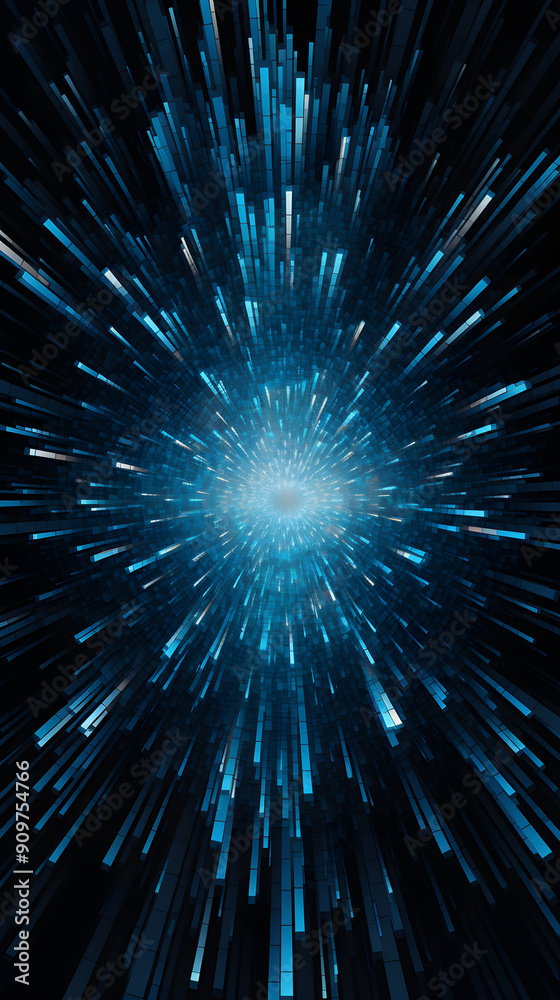Digital technology blue glowing ray scene abstract graphic poster background Digital technology blue glowing ray scene abstract graphic poster background