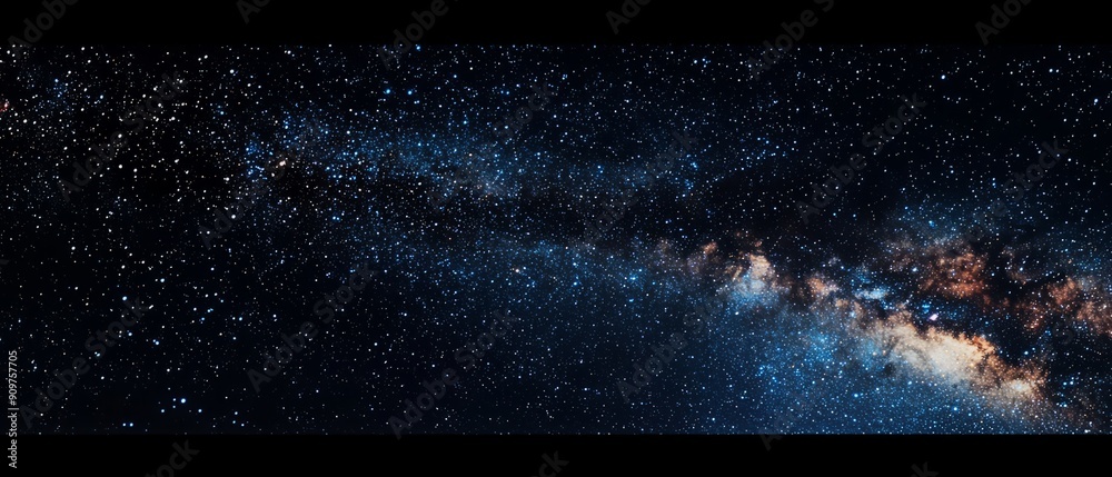 Obraz premium Overlay of galaxy starry sky, on black background, Generative AI 