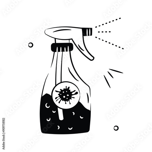Take a look at this creatively crafted disinfectant spray icon