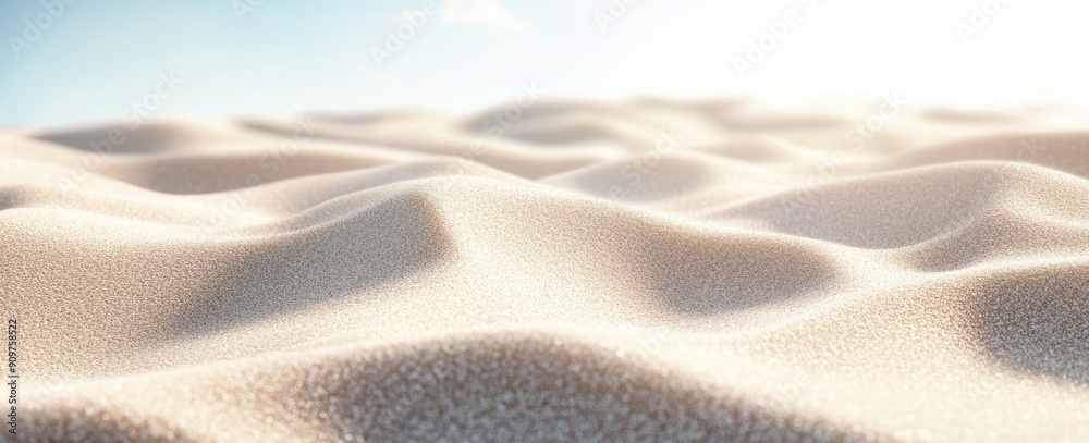 Front view of a white isolated background with sand on it Front view of a white isolated background with sand on it