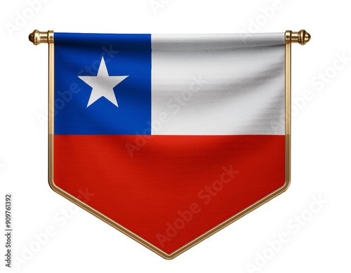 Transparent chile flag 3d pennant